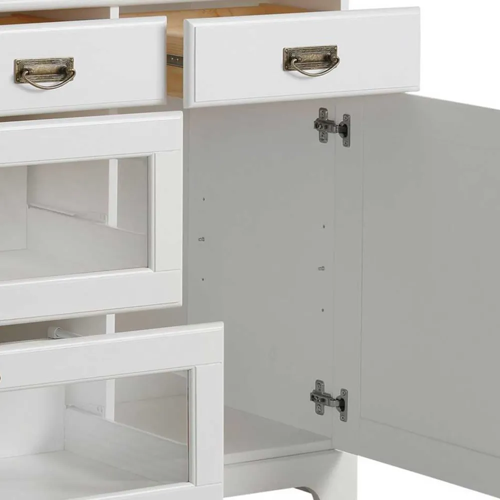 Wohnen 180x84x40 Weißes Sideboard - Landhaus modern - Akbelev