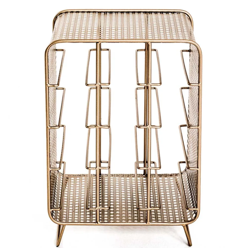 Wohnen Esszimmerschränke*30x46x24 Weinregal aus Stahl in Gold - Loukan