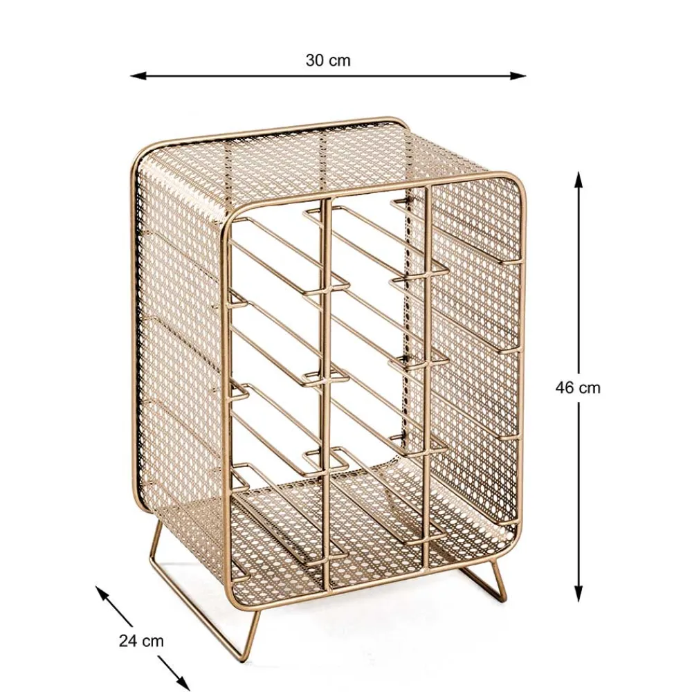 Wohnen Esszimmerschränke*30x46x24 Weinregal aus Stahl in Gold - Loukan