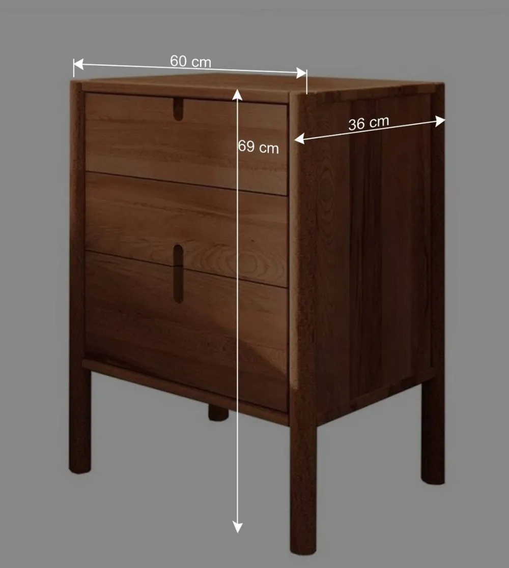 Wohnen Sideboards & Kommoden|Sideboards & Kommoden*60x69x36 Wildbuche Nachtkommode geölt - Indrya