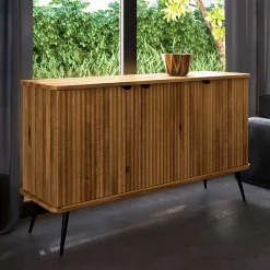 Wohnen 144x87x46 Wildeiche Anrichte mit Metallbeinen - Casarius