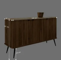 Wohnen 144x87x46 Wildeiche Anrichte mit Metallbeinen - Casarius