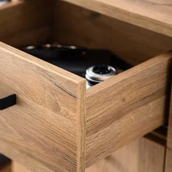 Wohnen Schwarze Möbel|Flurkommoden*81x104x38 Wildeiche Dekor Kommode 2-türig - Truvisas