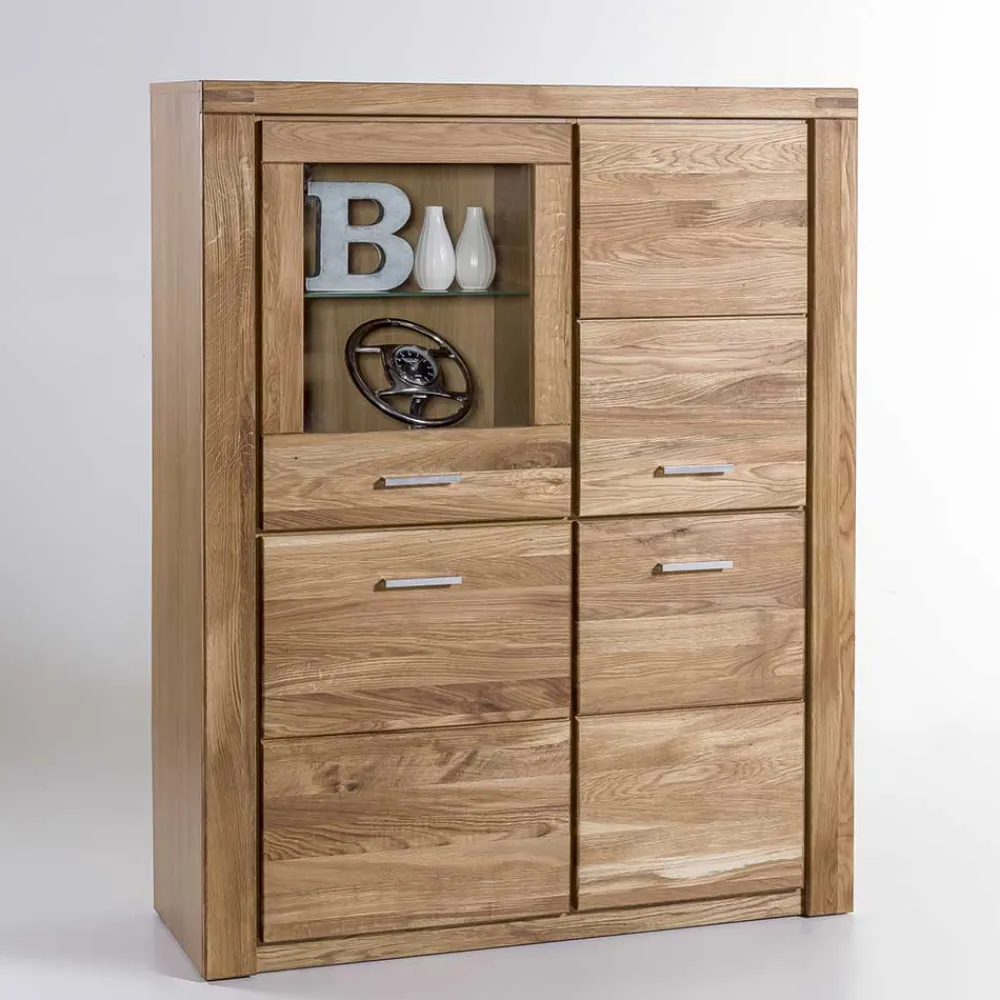 Wohnen 108x140x40 Wildeiche Highboard 4-türig - Maila