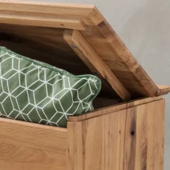 Wohnen Holztruhen*84x45x43 Wildeiche Holztruhe mit flachem Deckel - Mariono