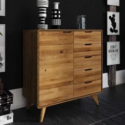 Wohnen Flurkommoden|Küchenschränke*90x92x40 Wildeiche Kommode mit Tür - Eavy