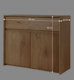 Wohnen 105x85x45 Wildeiche Kommode mit Schublade - Zandras