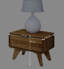 Wohnen Nachttische*47x33x30 Wildeiche Nachtkommode geölt - Eavy