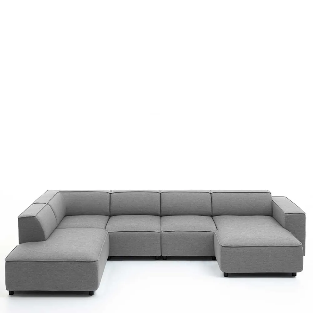 Wohnen 324x70x195 Wohnlandschaft in Hellgrau - Brianco