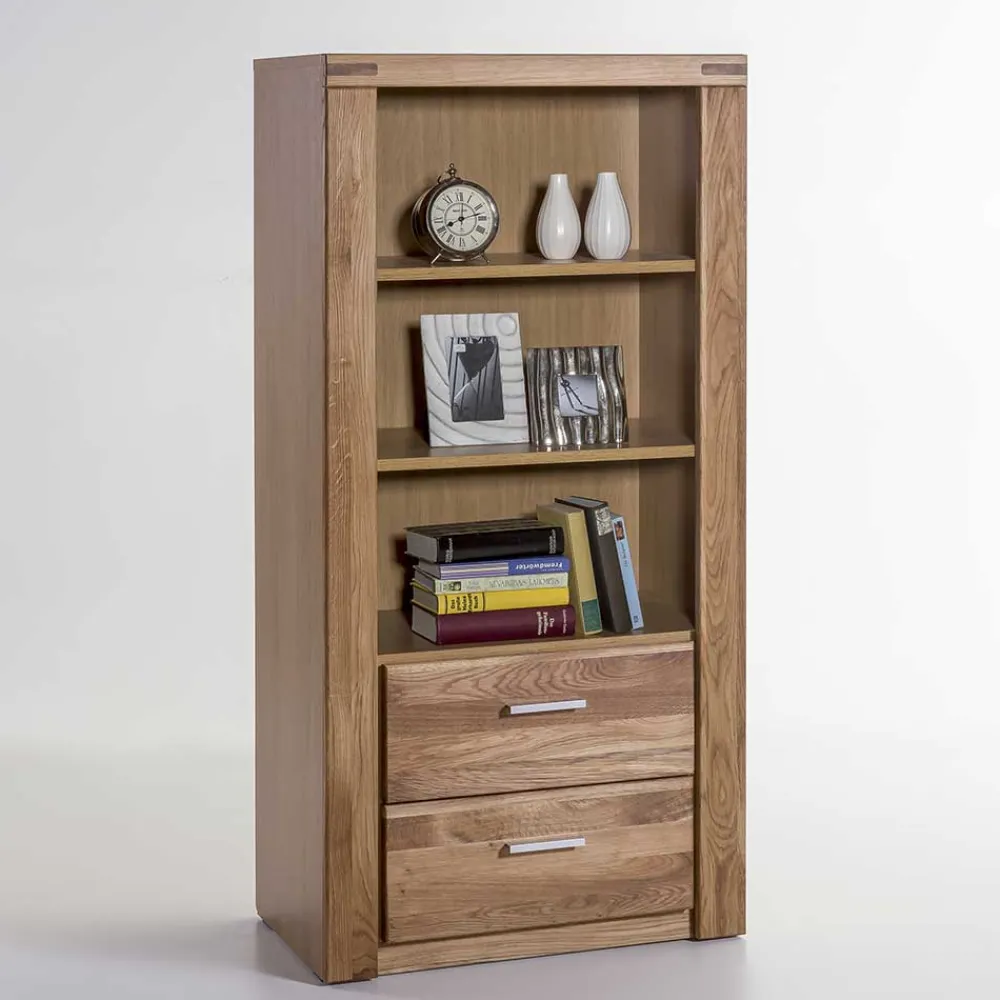 Wohnen 68x140x40 Wohnraum Regal aus Wildeiche - Maila