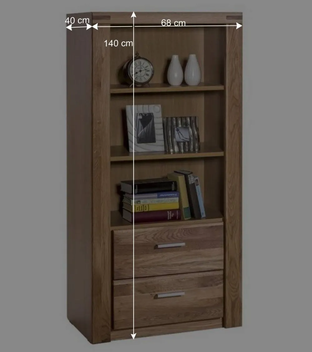 Wohnen 68x140x40 Wohnraum Regal aus Wildeiche - Maila