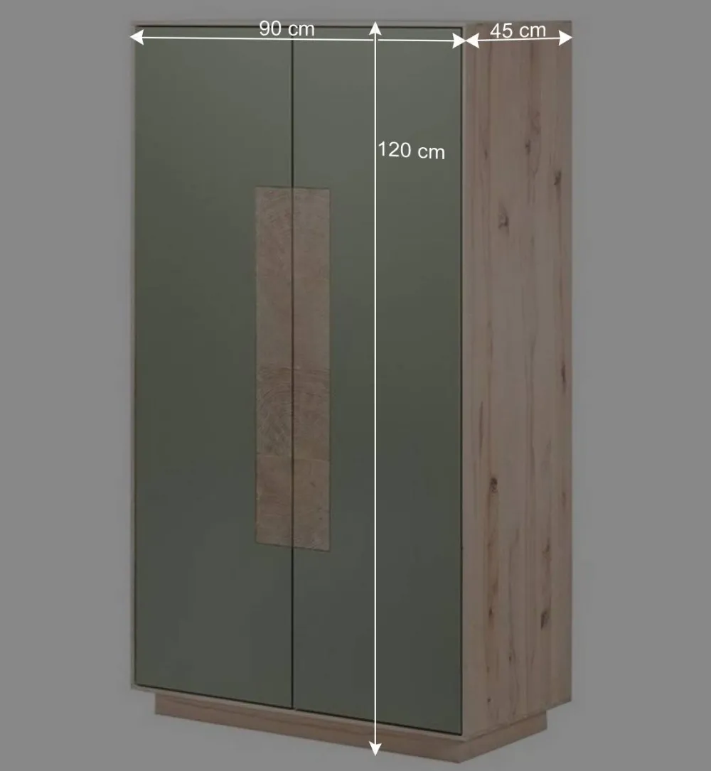 Wohnen Sideboards & Kommoden|Wohnzimmerschränke*90x120x45 Wohnzimmer Highboard in Grau & Buche - Ajevos