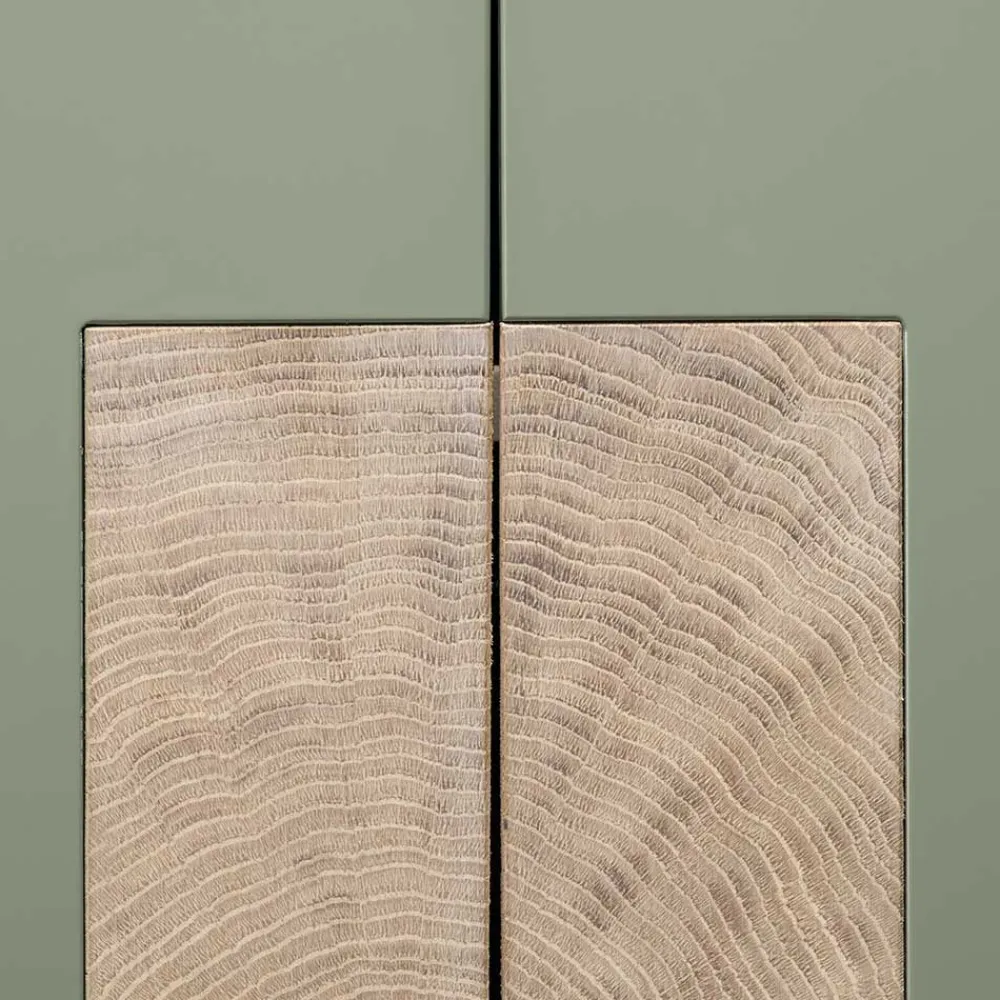 Wohnen Sideboards & Kommoden|Wohnzimmerschränke*90x120x45 Wohnzimmer Highboard in Grau & Buche - Ajevos