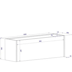 Wohnen Büroschränke*100x35x30 Wohnzimmer Hängeschrank mit Klappe - Ahilav