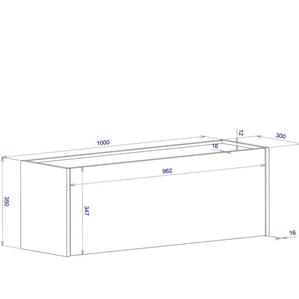 Wohnen Büroschränke*100x35x30 Wohnzimmer Hängeschrank mit Klappe - Ahilav