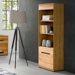 Wohnen Esszimmer-Vitrinen*63x197x41 Wohnzimmer Regal mit 3 Fächern & Tür - Sennya