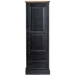 Wohnen Vintage Möbel|Esszimmer-Vitrinen*61x180x42 Wohnzimmer Schrank in Schwarz & Teak - Niovan