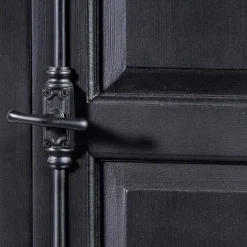 Wohnen Vintage Möbel|Esszimmer-Vitrinen*61x180x42 Wohnzimmer Schrank in Schwarz & Teak - Niovan