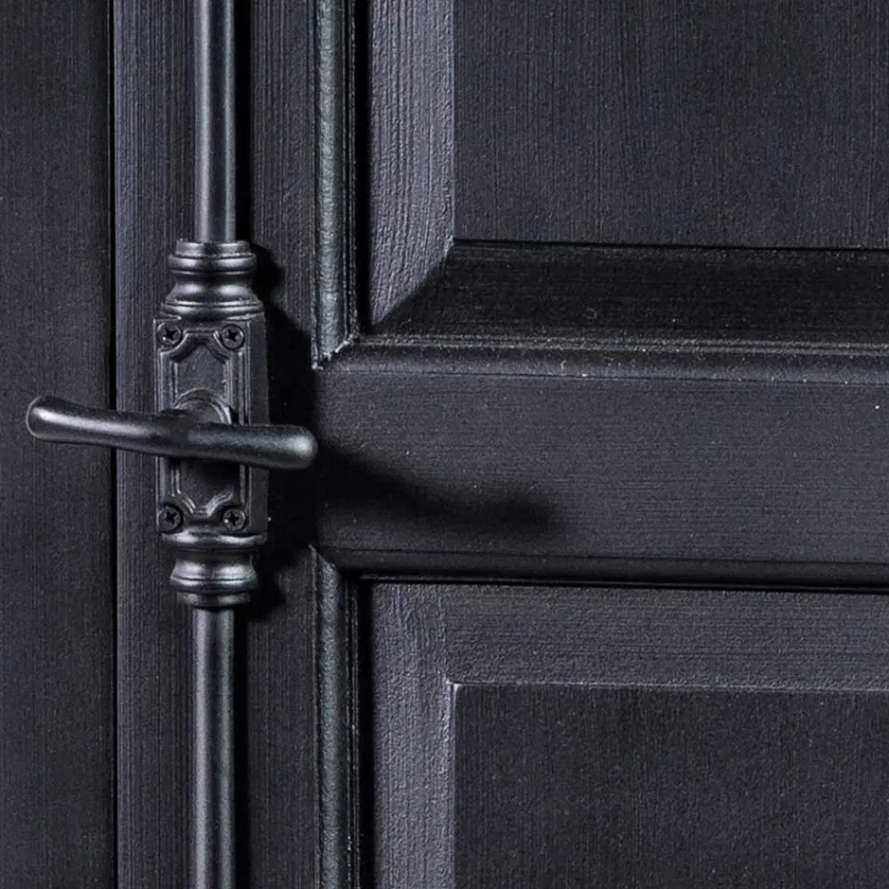 Wohnen Vintage Möbel|Esszimmer-Vitrinen*61x180x42 Wohnzimmer Schrank in Schwarz & Teak - Niovan