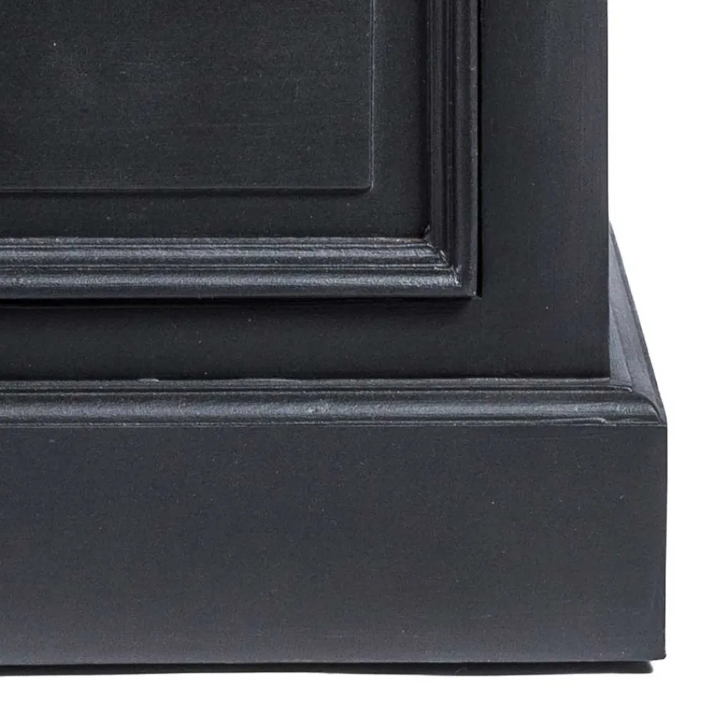 Wohnen Vintage Möbel|Esszimmer-Vitrinen*61x180x42 Wohnzimmer Schrank in Schwarz & Teak - Niovan