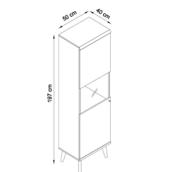 Wohnen 50x197x40 Wohnzimmer Schrank mit Glas - Cablos I