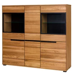 Wohnen 162x148x42 Wohnzimmer Schrank mit Glas Einsätzen - Sennya I