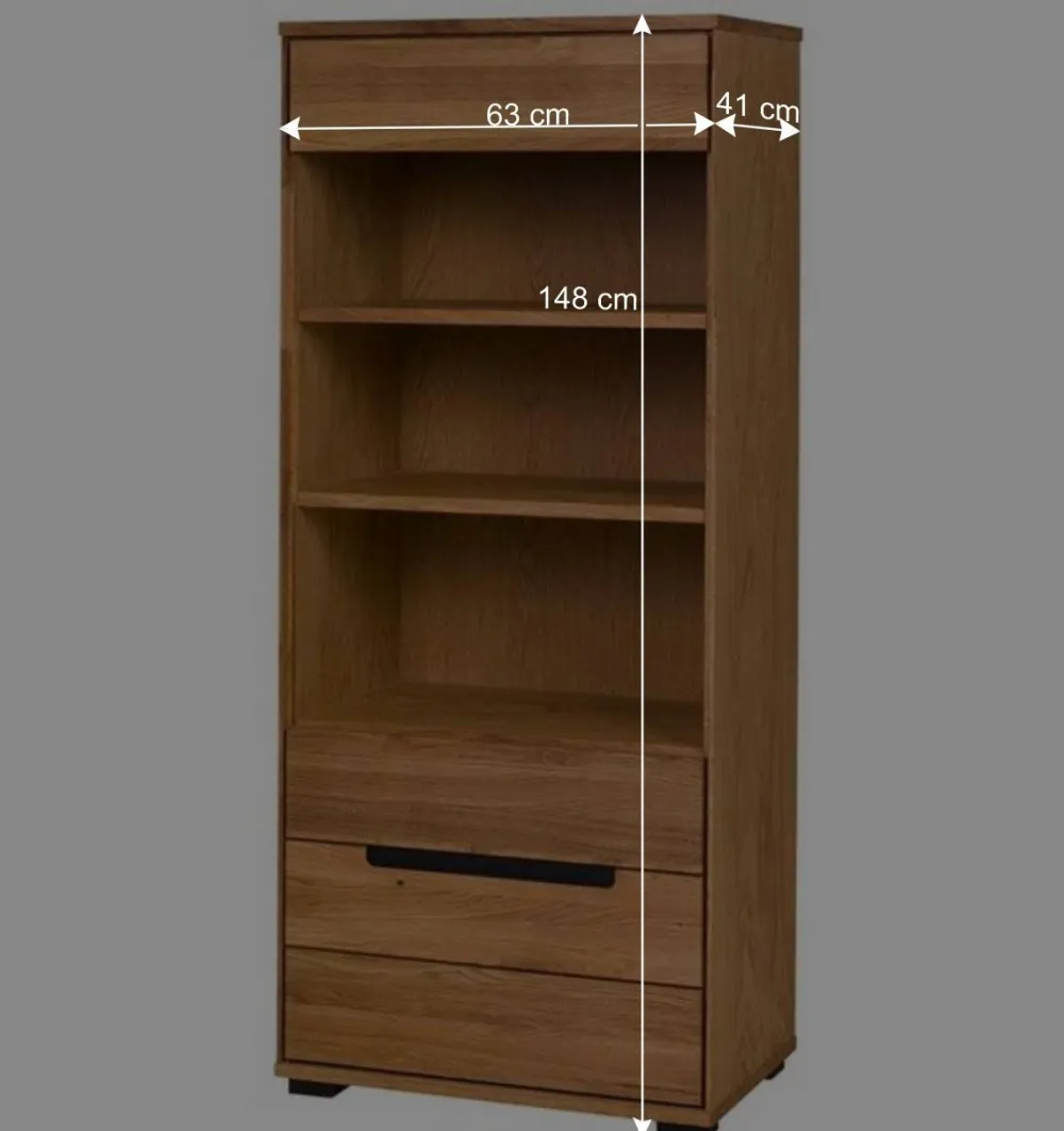 Wohnen 63x148x41 Wohnzimmerregal in Eiche - Sennya I