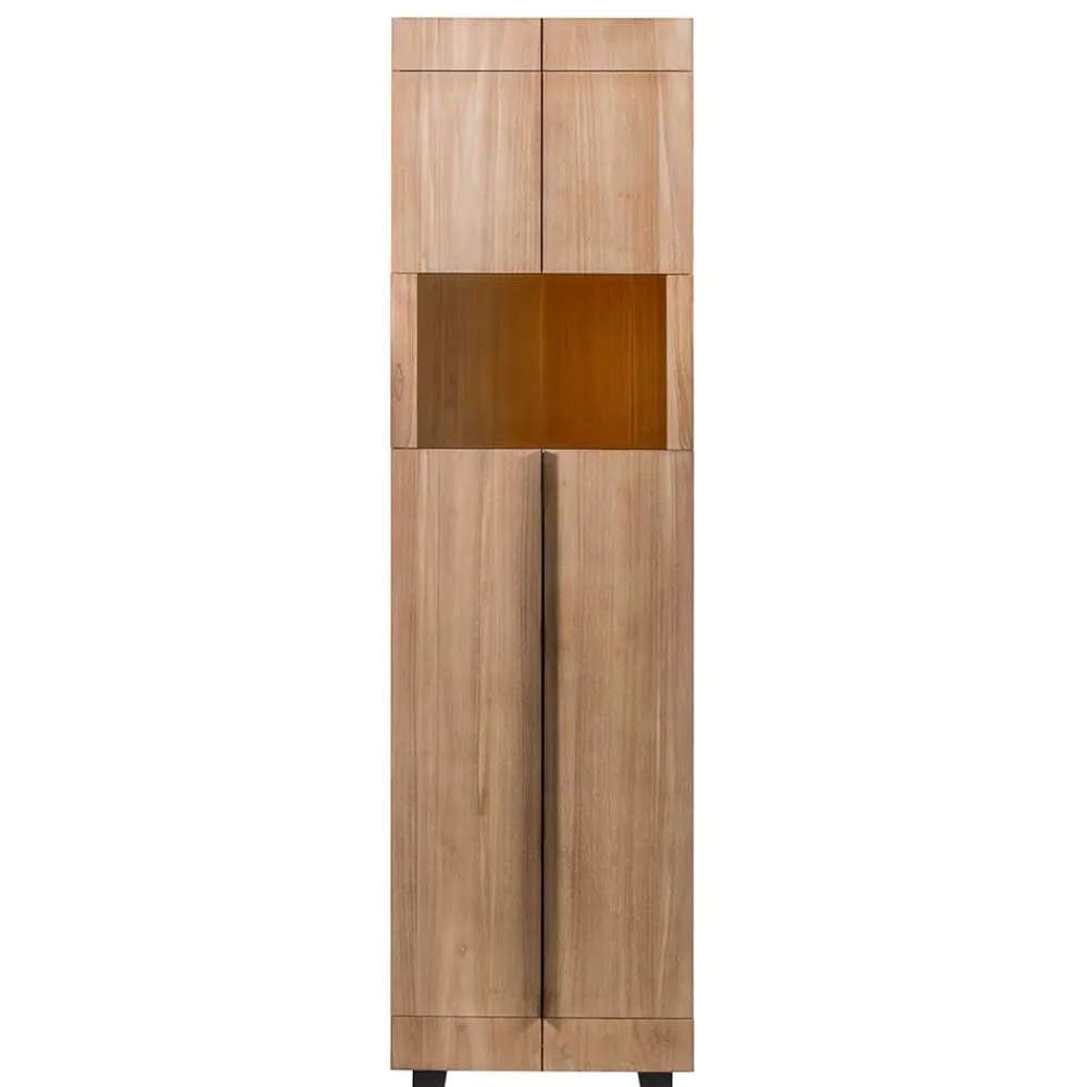 Wohnen 57x200x48 Wohnzimmerschrank aus Teak - Nekella I