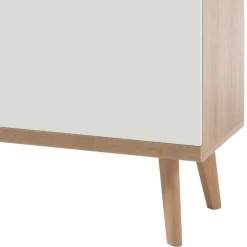 Wohnen Skandinavische Möbel|Sideboards & Kommoden*90x134x40 Wohnzimmerschrank in Weiß & Eiche - Cablos