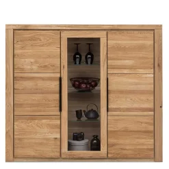 Wohnen Esszimmerschränke|Highboards*160x141x40 Wohnzimmerschrank mit Glaseinsatz - Nelenia