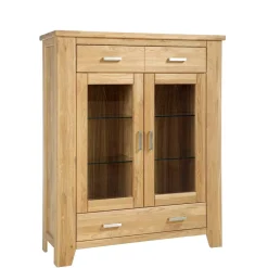 Wohnen 131x160x47 Wohnzimmerschrank mit Glastüren - Miarizia