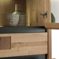 Wohnen 65x148x40 Wohnzimmerschrank mit Glastür - Embleys