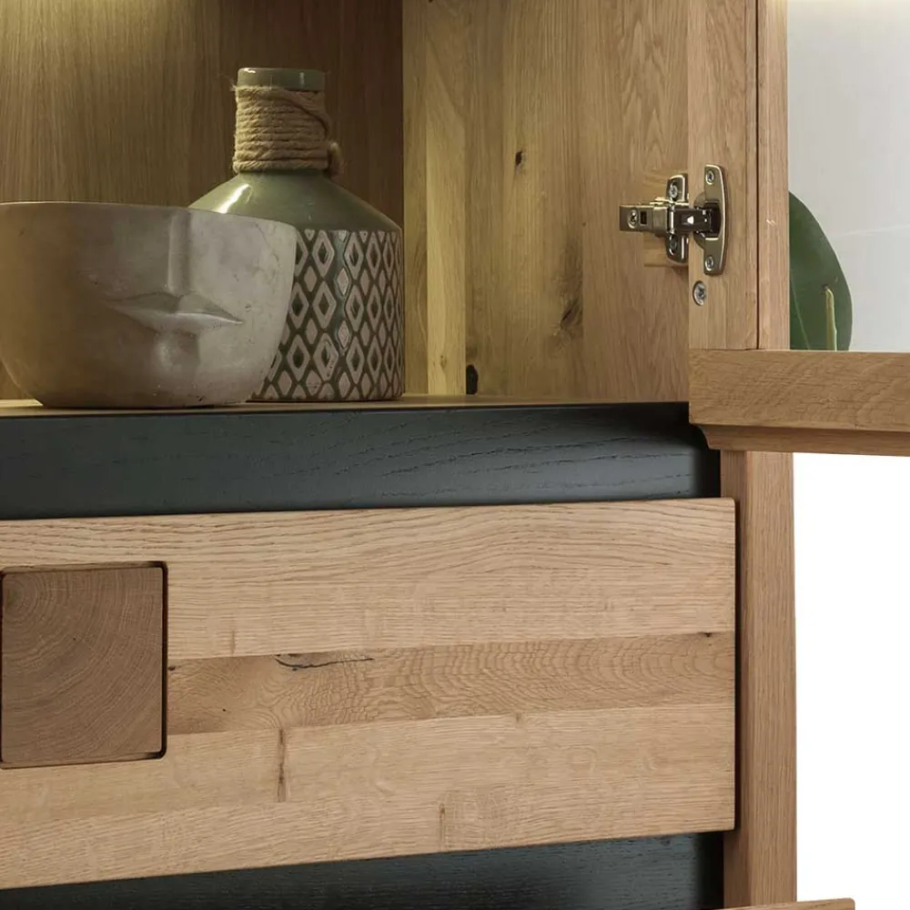 Wohnen 65x148x40 Wohnzimmerschrank mit Glastür - Embleys