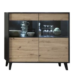 Wohnen Küchenschränke|Sideboards & Kommoden*126x118x40 Wohnzimmerschrank mit Glaseinsatz - Paniera