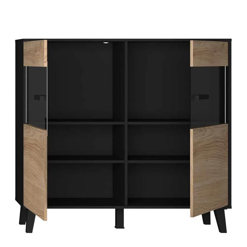 Wohnen Küchenschränke|Sideboards & Kommoden*126x118x40 Wohnzimmerschrank mit Glaseinsatz - Paniera