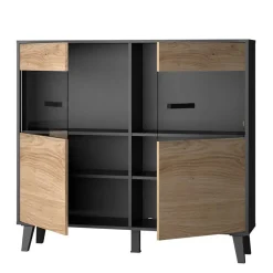 Wohnen Küchenschränke|Sideboards & Kommoden*126x118x40 Wohnzimmerschrank mit Glaseinsatz - Paniera