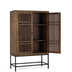 Wohnen Vitrinen|Wohnzimmer-Vitrinen*100x160x45 Wohnzimmerschrank mit zwei Türen - Charin