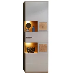 Wohnen 65x205x37 Wohnzimmerschrank mit Glaseinsätzen - Fraguca I