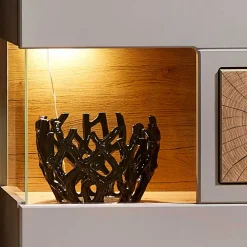 Wohnen 65x205x37 Wohnzimmerschrank mit Glaseinsätzen - Fraguca I