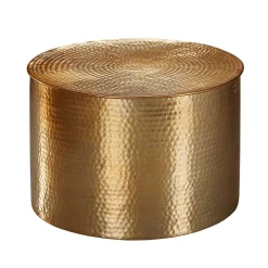 Wohnen 61x41x61 Wohnzimmer-Tisch aus Alu in Gold - Rading