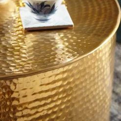 Wohnen 61x41x61 Wohnzimmer-Tisch aus Alu in Gold - Rading