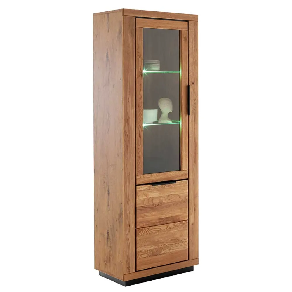 Wohnen 72x200x40 Wohnzimmervitrine teilmassiv - Vlacoma