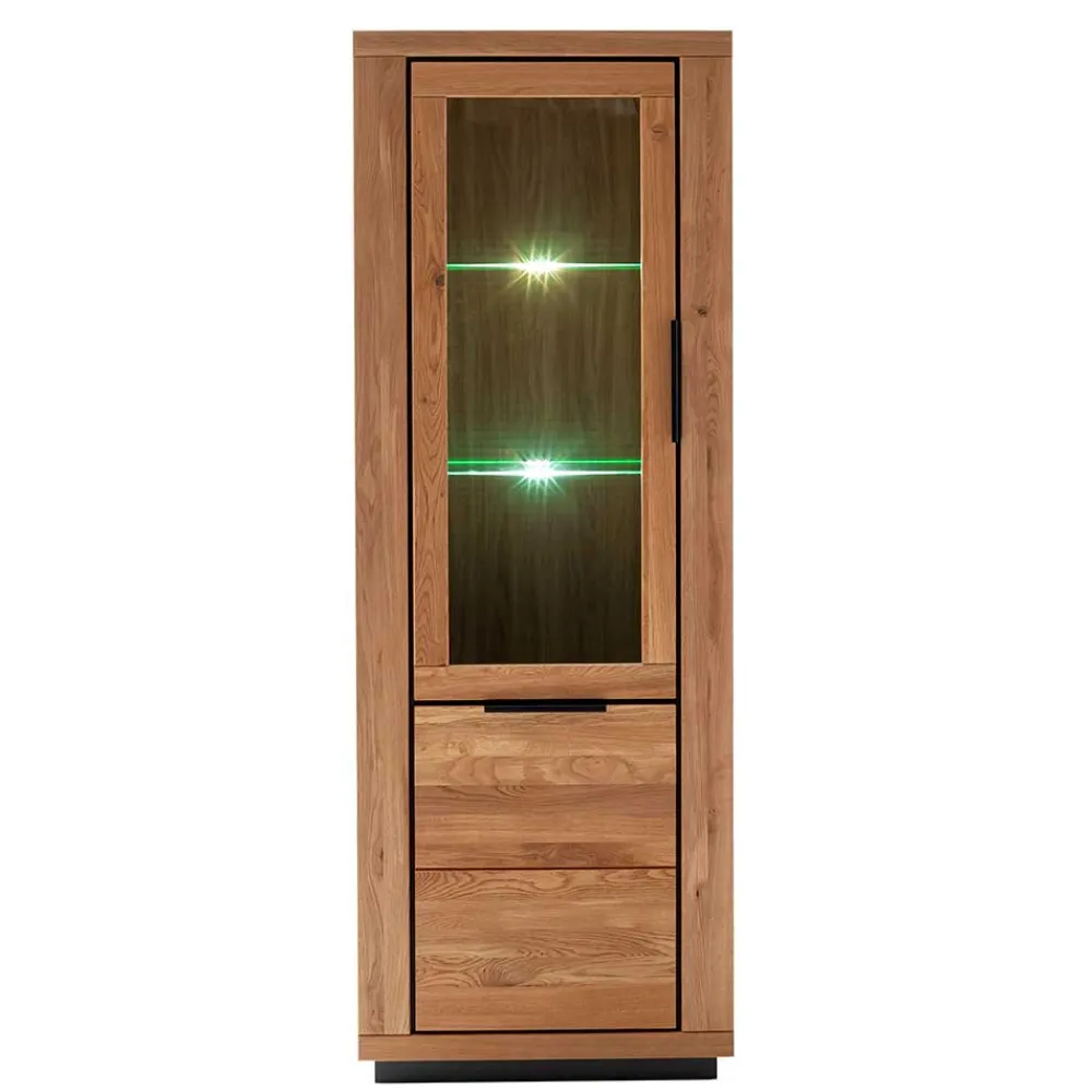 Wohnen 72x200x40 Wohnzimmervitrine teilmassiv - Vlacoma