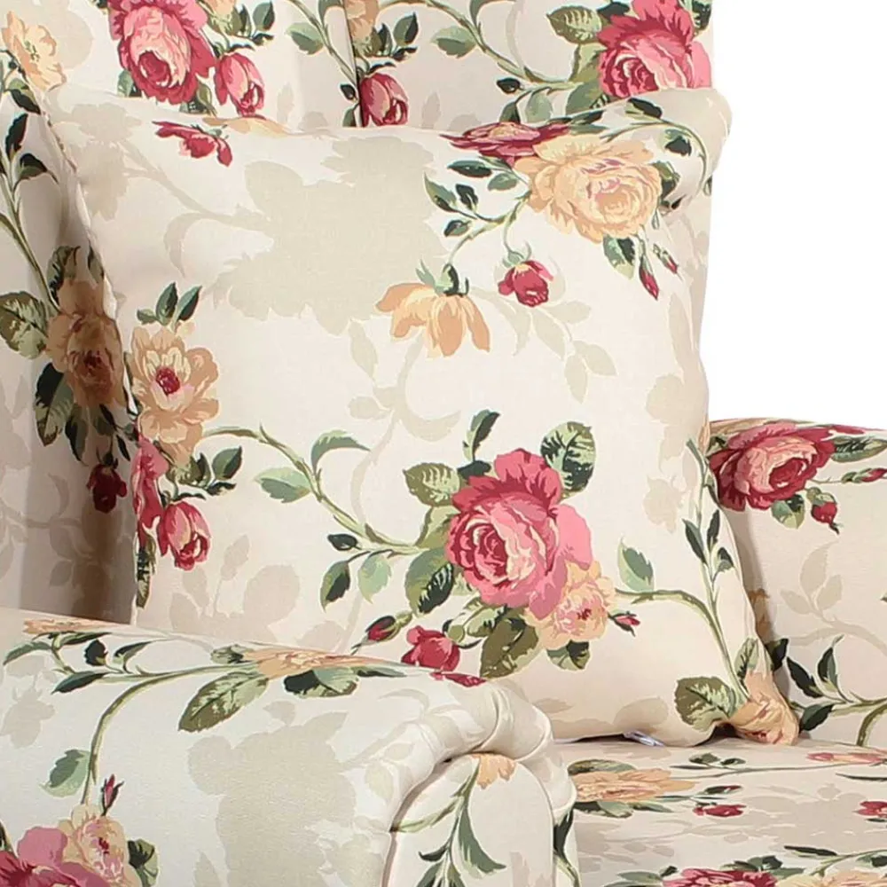 Wohnen XXL Landhaus Sessel mit Rosen Muster - Gelvino