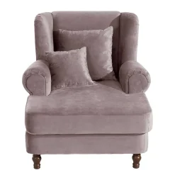 Wohnen Sessel & Hocker|Sessel*XXL Ohrenbackensessel in Rosa Samtvelours - Scolari