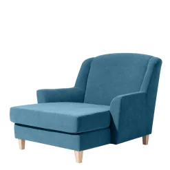 Wohnen Sessel & Hocker*XXL Sessel in Petrol Blau & Buche Natur - Mexica