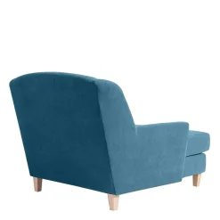 Wohnen Sessel & Hocker*XXL Sessel in Petrol Blau & Buche Natur - Mexica