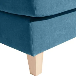 Wohnen Sessel & Hocker*XXL Sessel in Petrol Blau & Buche Natur - Mexica