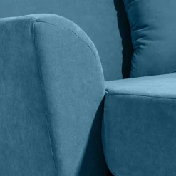 Wohnen Sessel & Hocker*XXL Sessel in Petrol Blau & Buche Natur - Mexica