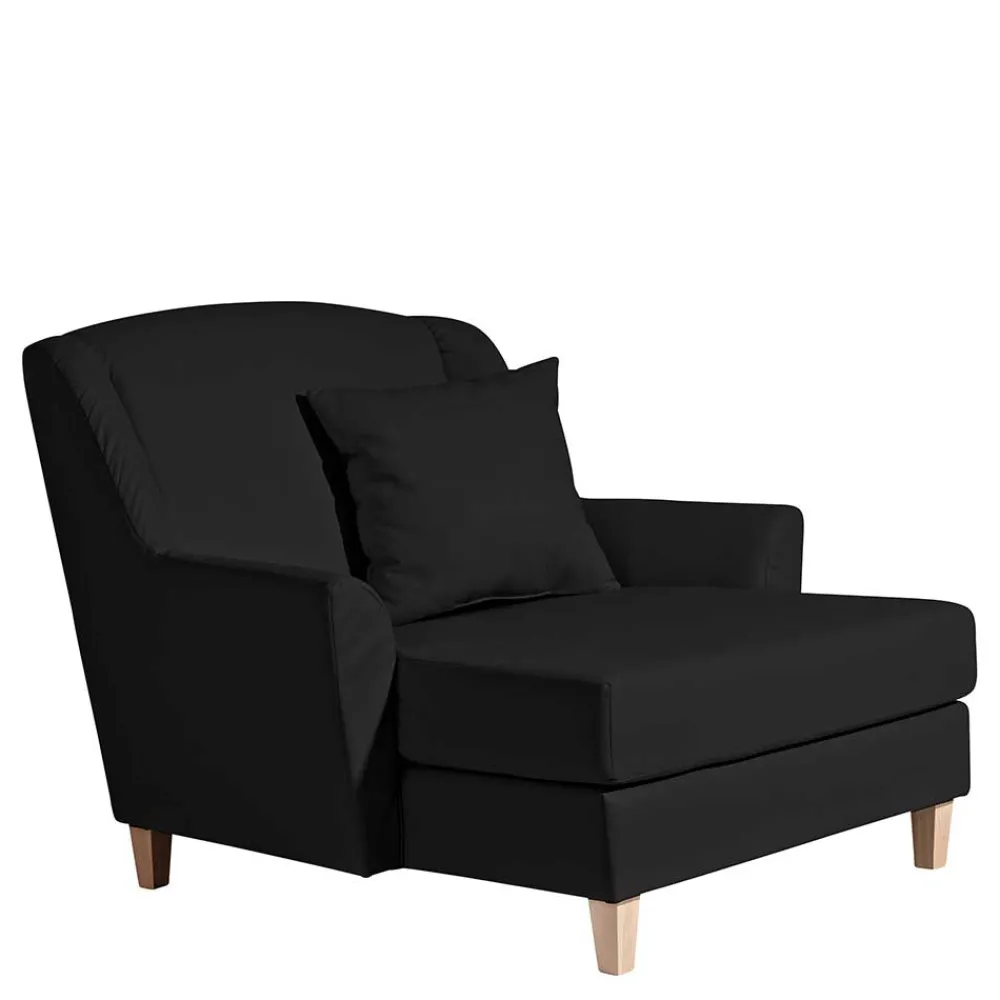 Wohnen Sessel & Hocker|Sessel*XXL Sessel in Schwarz und Buche - Presto